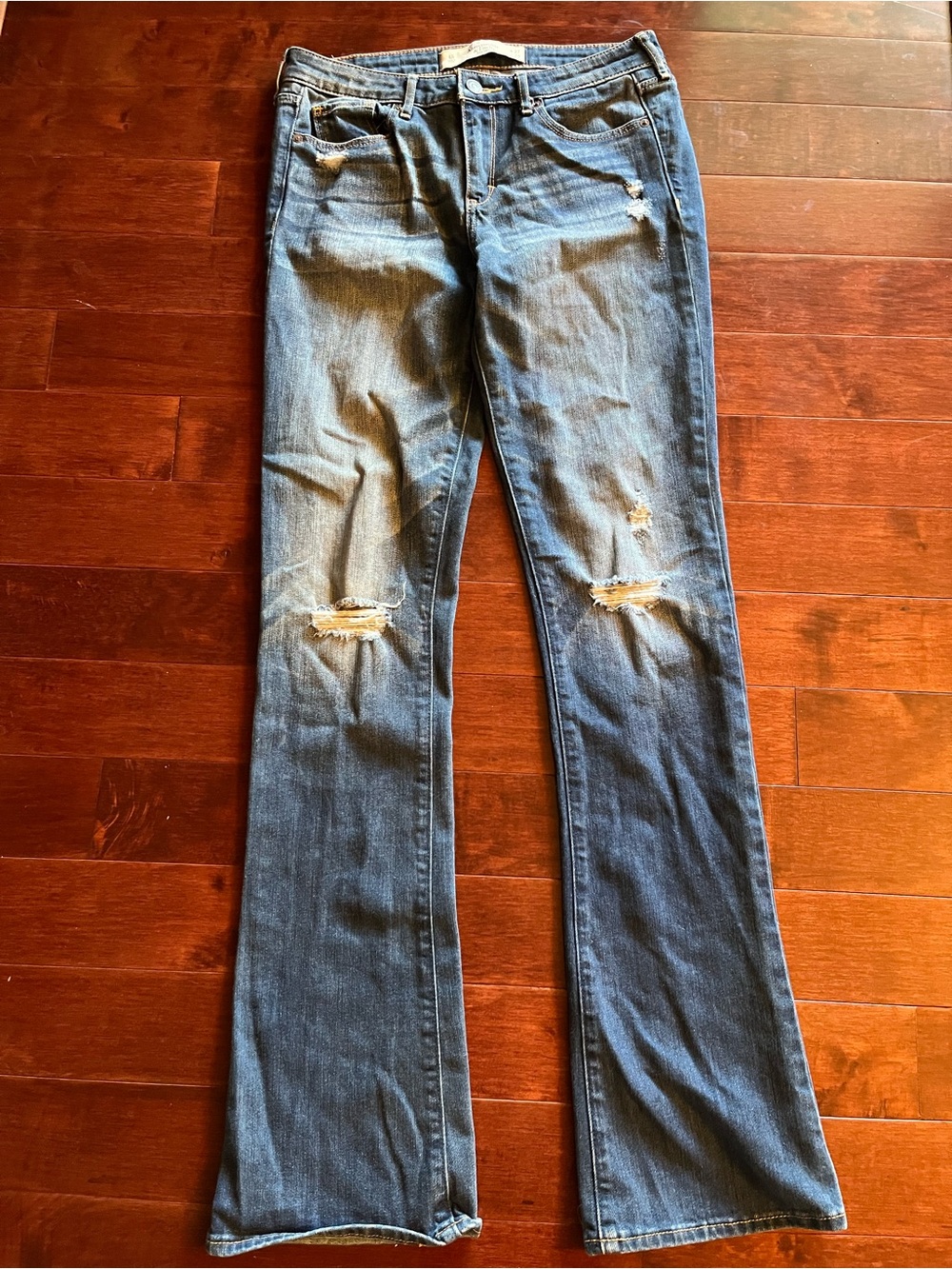 Abercrombie & Fitch Distressed Blue Flare Jeans 4 R